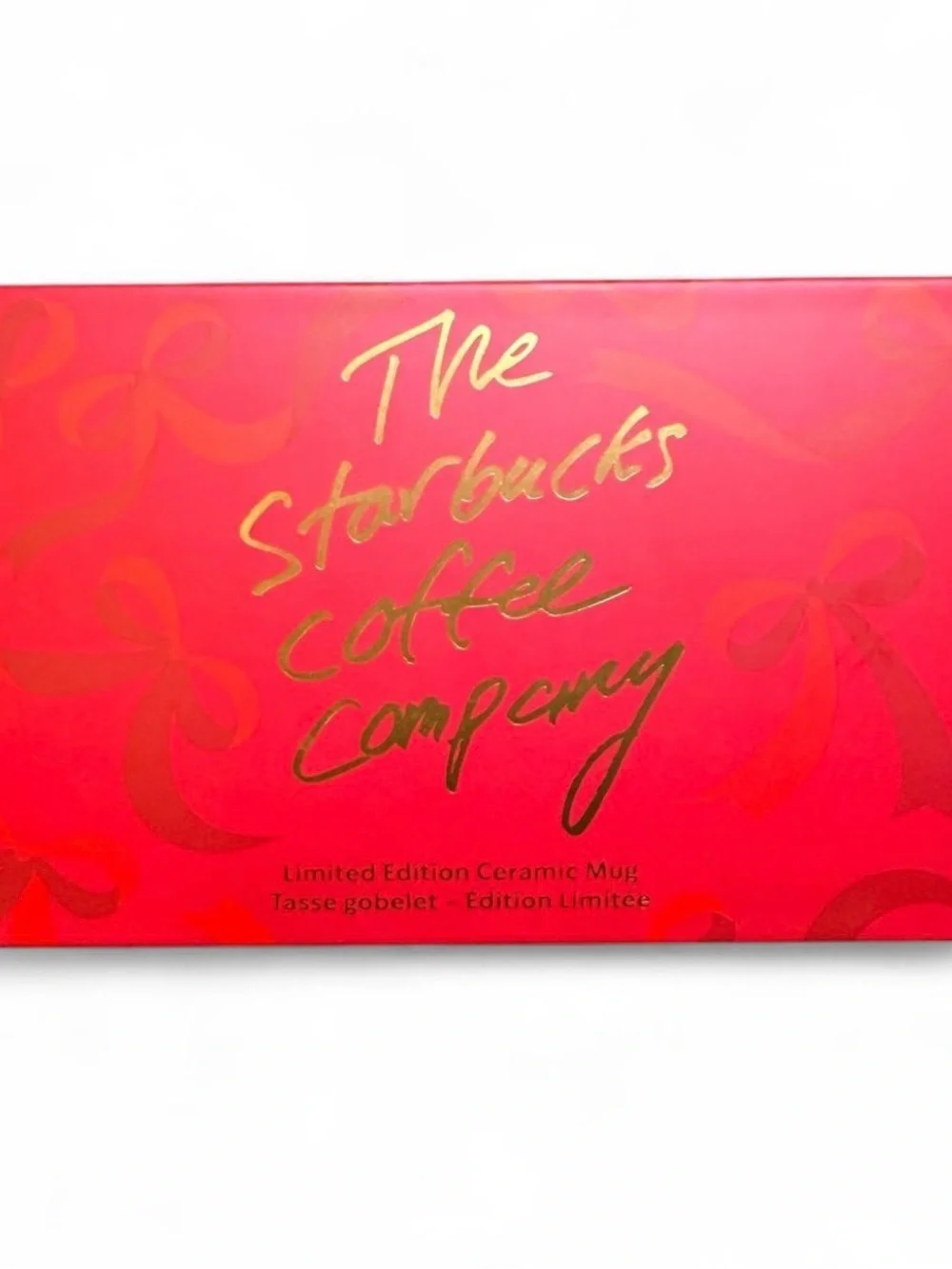 Starbucks Red Ceramic Mug with Gold Handle